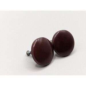 Vintage Round brown bakelite earrings